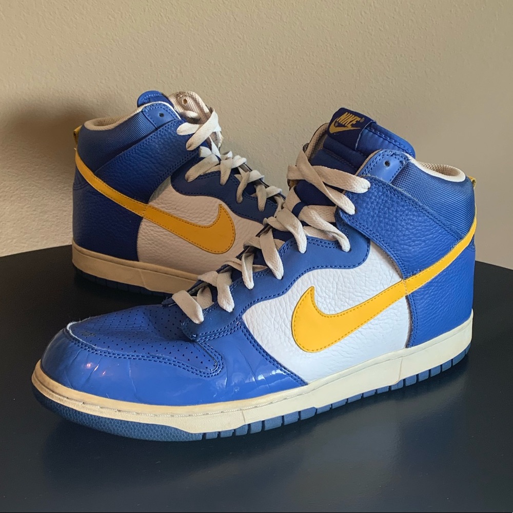 Nike Men’s High-Top Sneakers Blue Yellow White